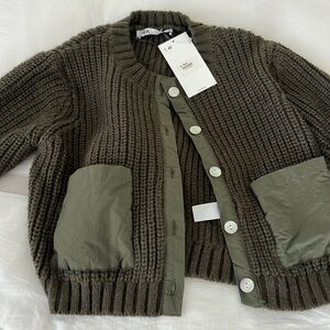 Brand new tags on army green Zara knit cardigan!